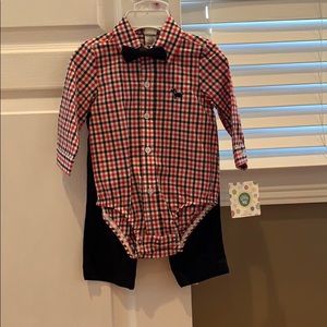 9 month Little Me checker dress outfit